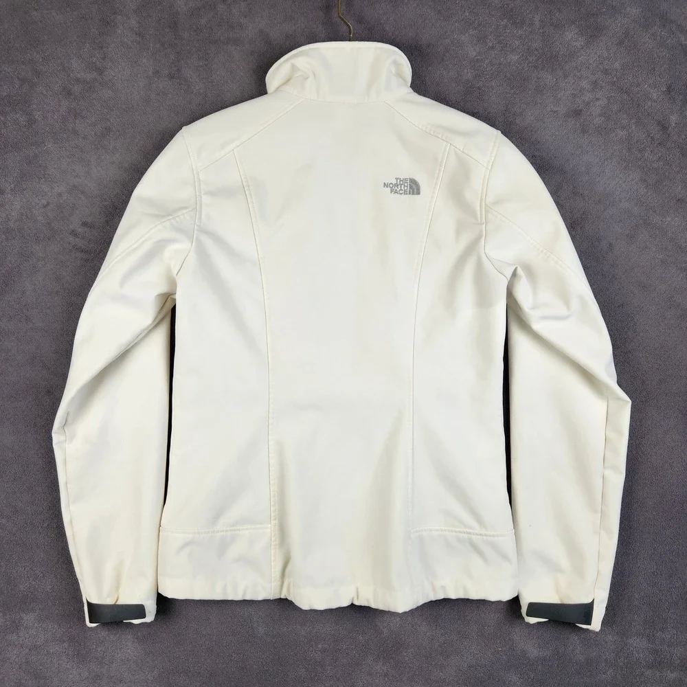 The North Face Apex Jacket Womens Small Cream Fleece Lined Softshell‎ Full Zip